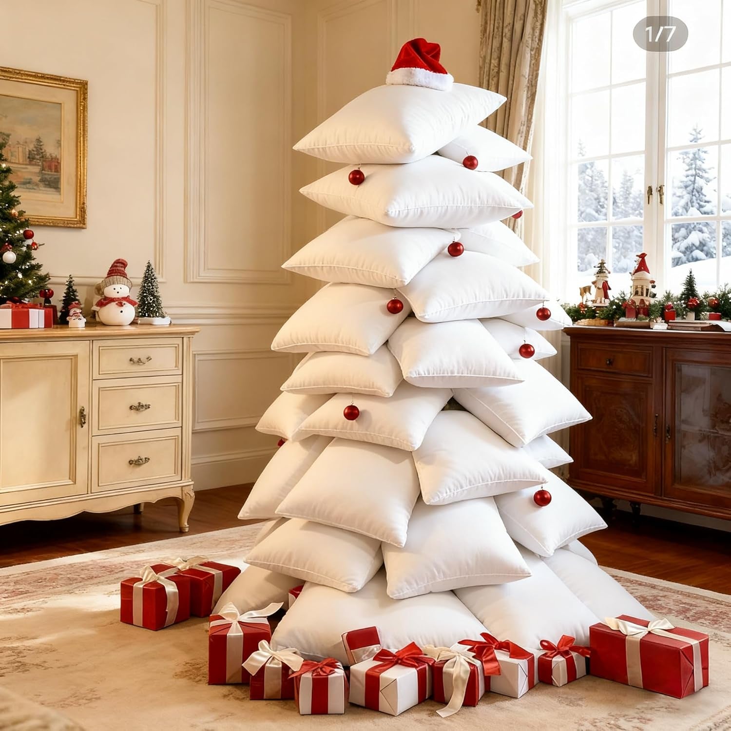 18X18 Feather down Alternative Throw Pillow Inserts, 100% Cotton Cover, Medium Firm Decorative Pillow Inserts for Couch, Sofa, Bed, Chair (Set of 2)