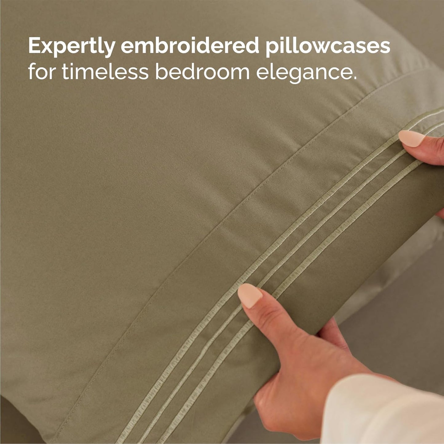 Queen Size 4 Piece Sheet Set - Comfy Breathable & Cooling Bed Sheets Set - Hotel Luxury Bedding for Women, Men, Kids, Teens, Boys & Girls - Deep Pockets, Ultra-Soft, Wrinkle Free - Oeko-Tex - Khaki